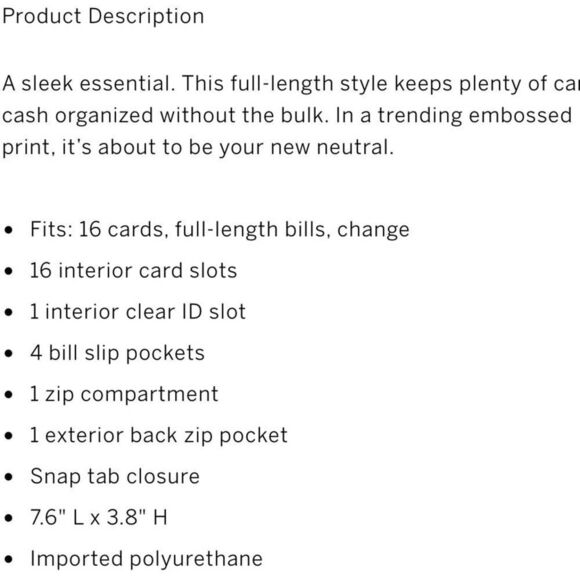 Victoria’s Secret Python Slim Bifold Wallet - Picture 3 of 4